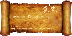 Federer Katalin névjegykártya