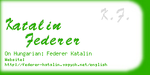 katalin federer business card